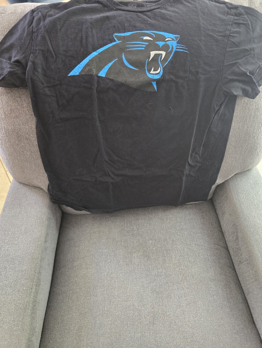 NFL Black T‑Shirt with Blue Panther Chest Graphic
